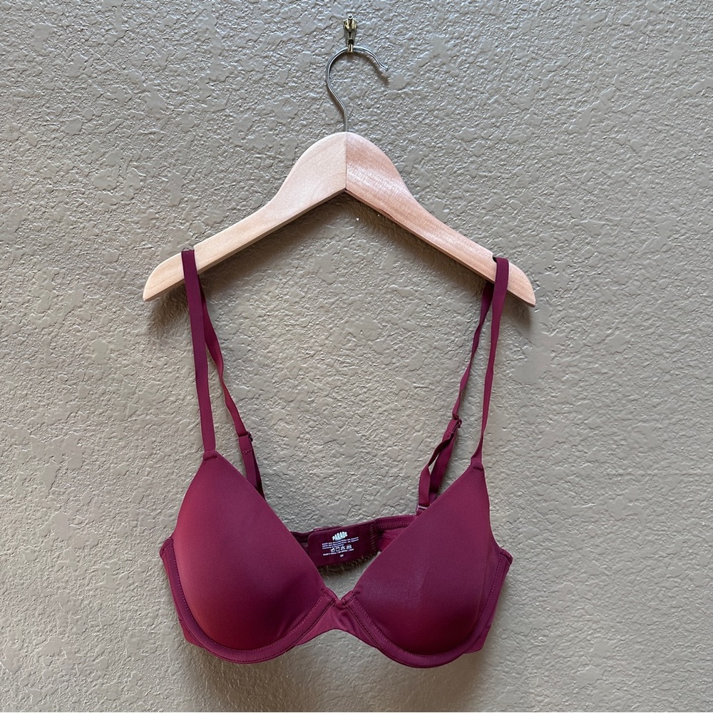 Parade Red Underwire Bra with Molded Cups and Adjustable Straps